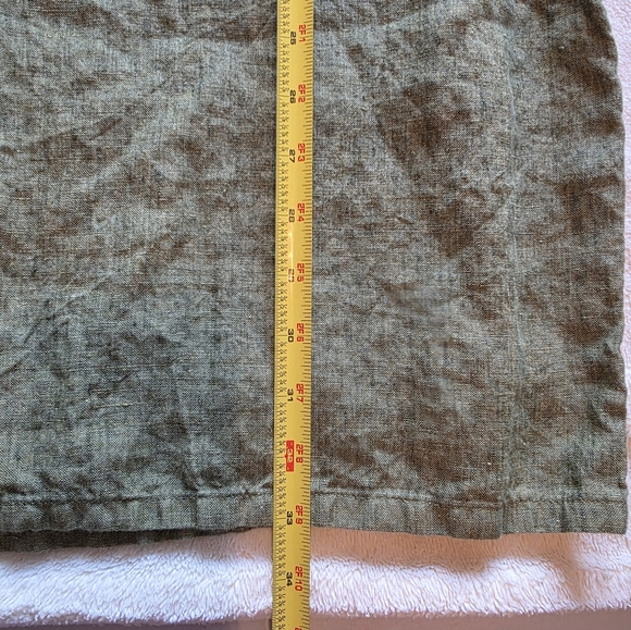 Eileen Fisher Organic Linen Green Pants Size XL - Picture 9 of 12